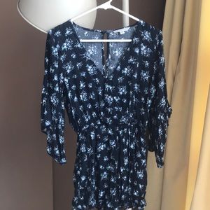 Black floral romper